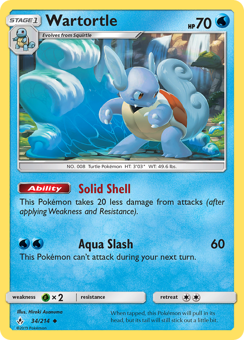Wartortle (34/214) [Sun & Moon: Unbroken Bonds] 