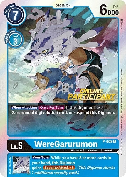 WereGarurumon - P-008 (2021 Championship Online Regional) [Online Participant] (P-008 P) 