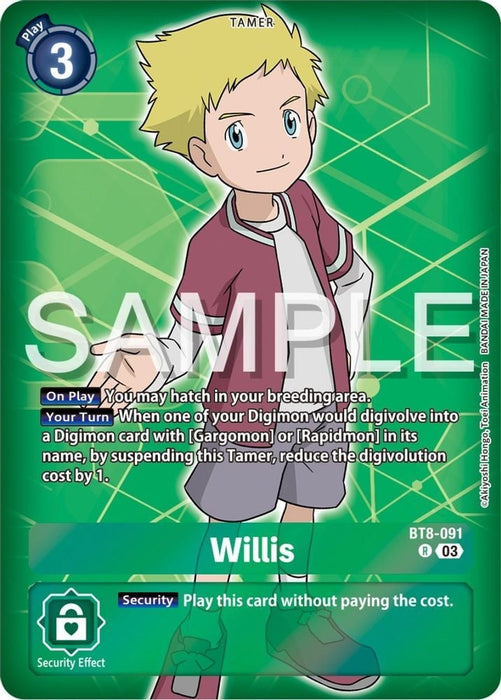 Willis (Reprint) (#BT8-091 R) (Starter Deck 17: Double Typhoon Advanced Deck Set) Near Mint Foil 