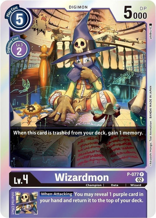 Wizardmon Alternate Art (#P-077) (Starter Deck 14: Beelzemon Advanced Deck Set) Near Mint Foil 