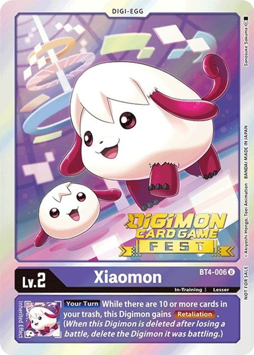 Xiaomon (Digimon Card Game Fest 2022) (#BT4-006 U) (Great Legend) Near Mint Foil 
