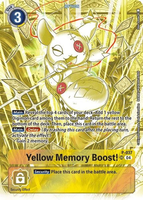 Yellow Memory Boost! (Starter Deck 19 Exclusive) (#P-037 SR) (Digimon Promotion Cards) Near Mint 