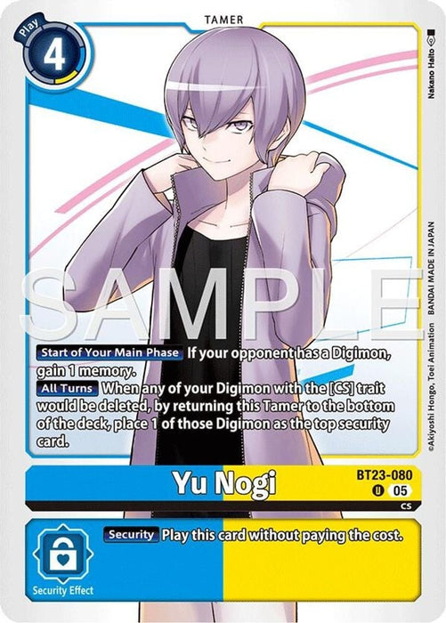 Yu Nogi (#BT23-080 U) (Hackers' Slumber) Near Mint 