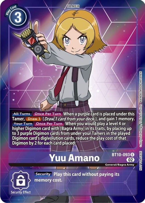 Yuu Amano Box Topper (#BT10-093 R) (Xros Encounter) Near Mint Foil 