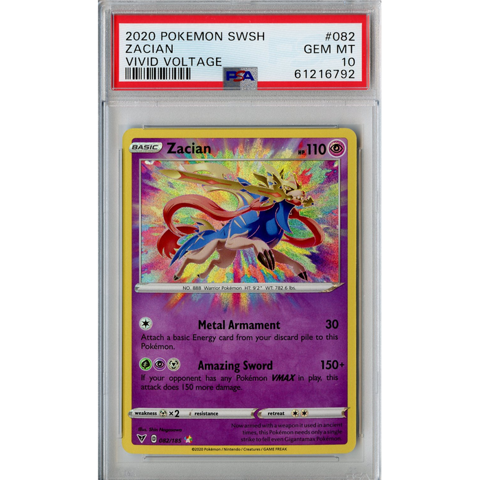Zacian (082/185) - Amazing Rare - Vivid Voltage [PSA 10] 