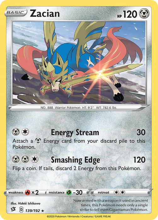 Zacian - 139/192 (Cracked Ice Holo) [Deck Exclusives] 