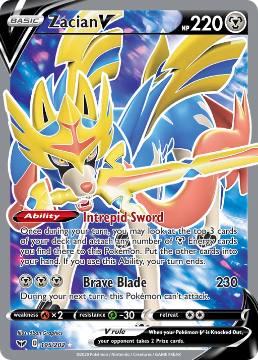 Zacian V (Full Art) [SWSH01: Sword & Shield Base Set] 