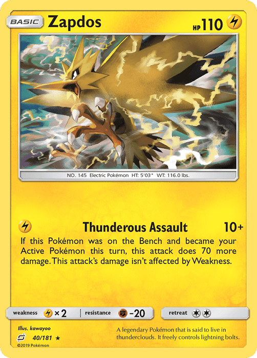 Zapdos (40/181) [Sun & Moon: Team Up] 