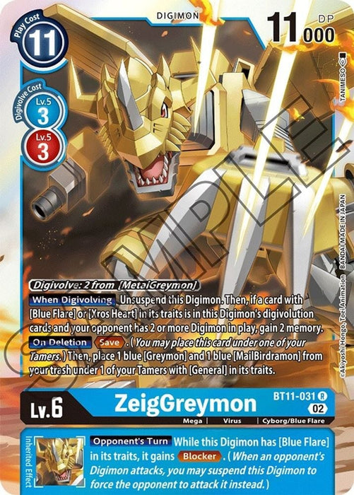 ZeigGreymon (#BT11-031 R) (Dimensional Phase) Near Mint Foil 
