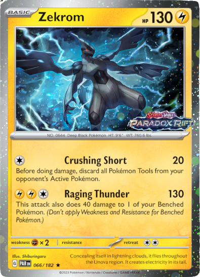 Zekrom (066/182) (Paradox Rift Stamped) [Miscellaneous Cards] 