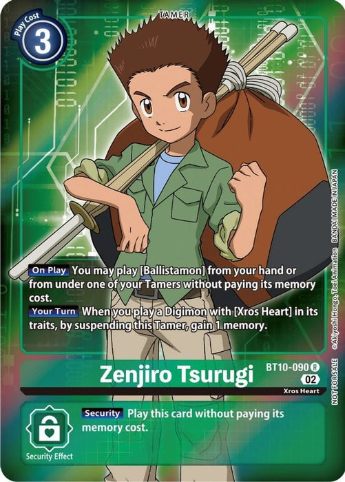 Zenjiro Tsurugi (Box Topper) (#BT10-090 R) (Xros Encounter) Near Mint Foil 