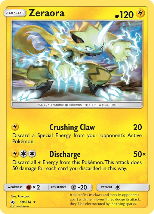 Zeraora - 60/214 (SM Unbroken Bonds) (Cracked Ice Holo) [Deck Exclusives] 