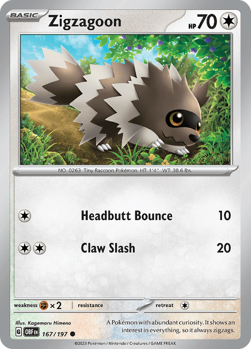 Zigzagoon (167/197) [Scarlet & Violet: Obsidian Flames] 
