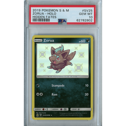 Zorua (SV25/SV94) - Holo Rare - Hidden Fates [PSA 10] 